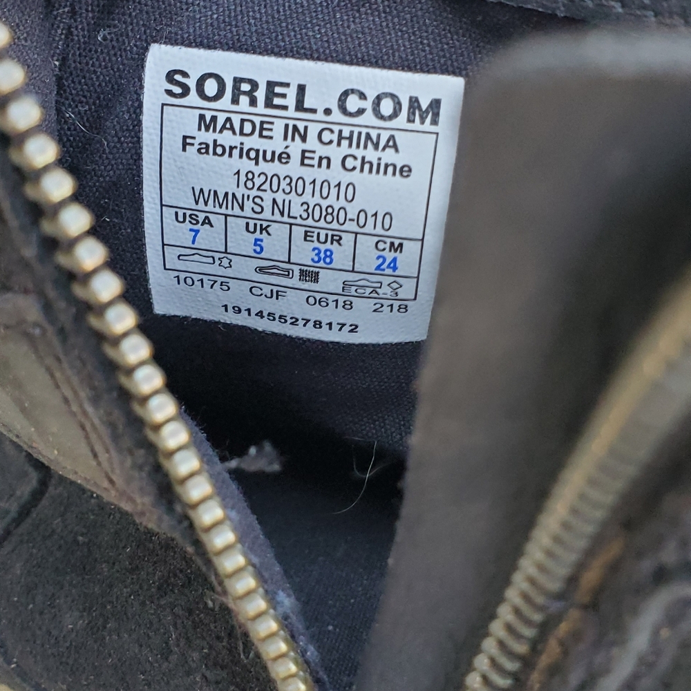 Sorel Black Ankle Boots with Buckle Detail - Picture 8 of 9